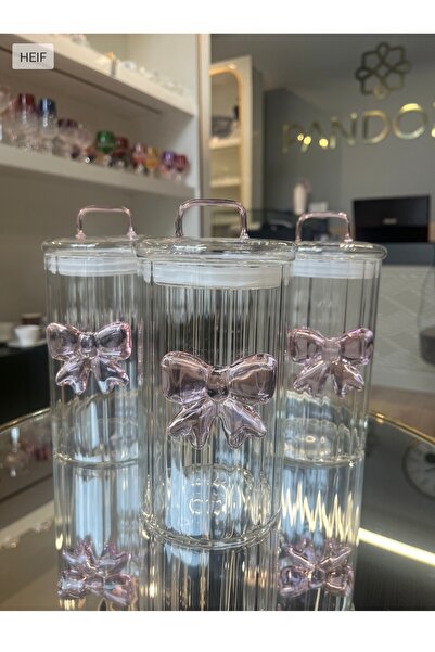 P&ORA PREMIUM KITCHEN PRODUCTS Borosilicate 3-Piece Tea, Coffee, Sugar Jar wi...