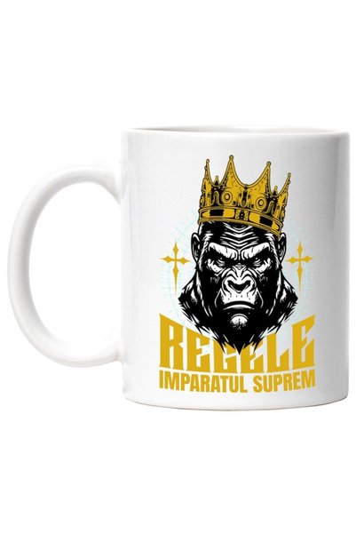 INOVATIX Εξατομικευμένο Cana Alba, Gorilla With Crown Gives DE Aur Regele INO...