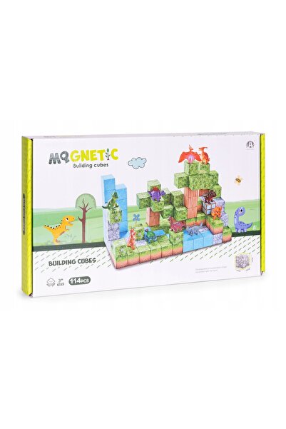 MultiStore Set de construcție cu blocuri magnetice pentru copii, 114 piese cu...