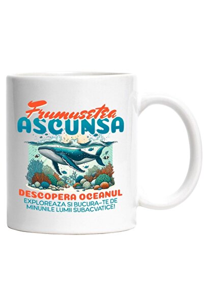 INOVATIX Personalized White Mug,Animal Whale Underwater Sea Aquatic Hidden Be...