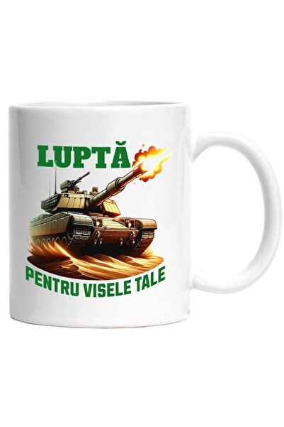 INOVATIX Personalized white mug, fight for your dreams tank with flames, INOV...