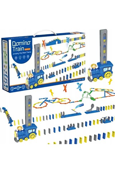 ProNice Jucărie de stivuit domino cu locomotivă de tren și blocuri de constru...