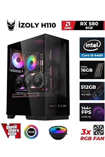 IZOLY Stone I5-6400 16GB DDR4 512GB M.2 NVMe RX 580 8GB Oyuncu Oem Set