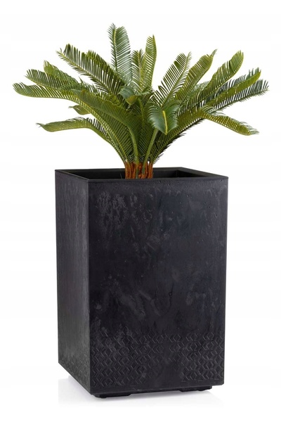 HowHomely Jardinieră tip stâlp pentru balcon/terasă, imitație beton, 60cm, st...