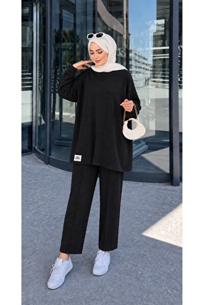 onlymoon Women's Hijab Oversize Cut Blouse Carrot Cut Trousers Bottom Top Two...