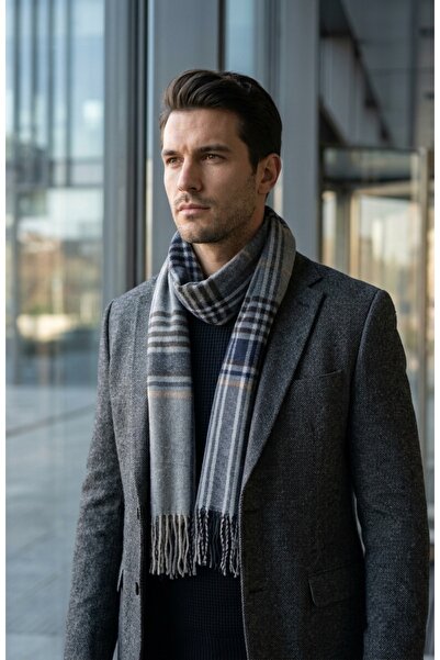emybox Men's Winter Scarf Woven Tassel Soft Textured Winter Scarf