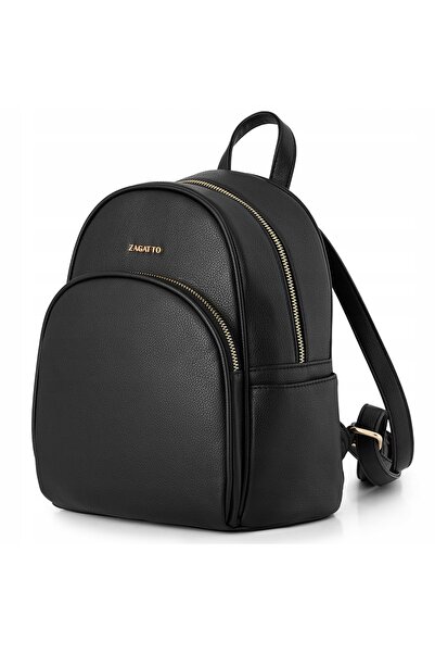 zagatto Rucsac de damă din piele ecologică, urban, elegant, negru