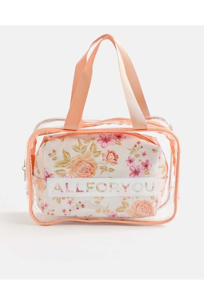 REDTAG Women Assorted Floral Print 2 Piece Cosmetic Bag Set