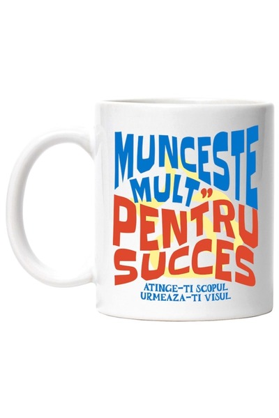 INOVATIX Personalized white mug, In Romanian Work Hard For Success, INOVATIX®...