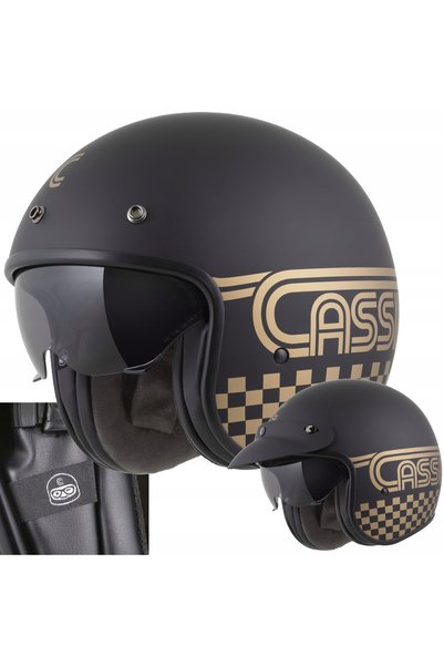 Cassida Cască moto deschisă Oxygen Mat XXL 63-64 vizor și mască ECE06