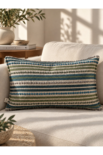 needle home textile .decoration MOTTLED YEŞİL DİKDÖRTGEN KIRLENT KILIFI