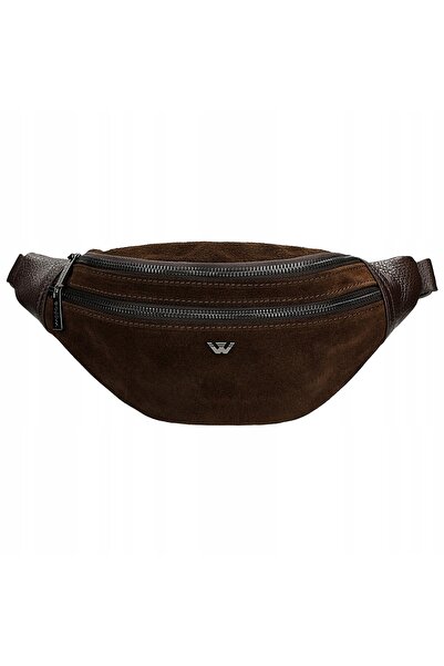 Wojas Geantă de damă Nerka/Bag maro închis, din piele integrală.