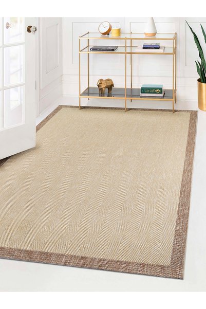 AGRA 02 Vizon Premium Sisal Kaymaz Taban Yıkanabilir Salon Halısı Yolluk Modern Desenli Halı