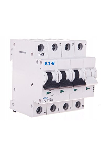Eaton Disjunctor de serie 15kA 3+N poli FAZ-C25/3N