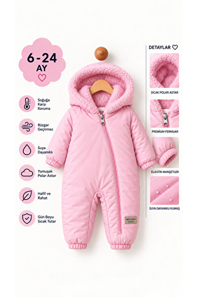 PonçiKids Bebek Kozmonot Tulum Kışlık Astronot Tulum 6-24 Ay Polar Astarlı Rü...
