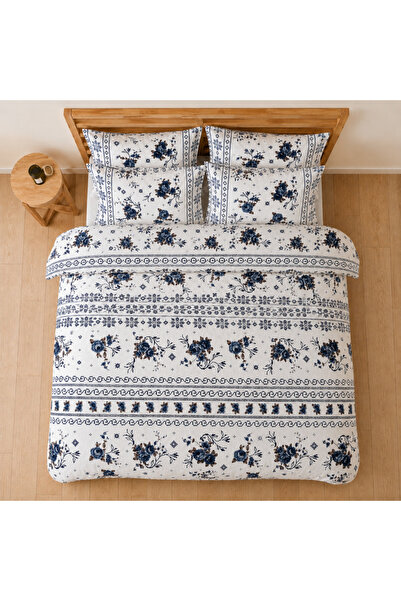 LaLiva Navy Double - Elastic Sheets - Cotton Duvet Cover Set