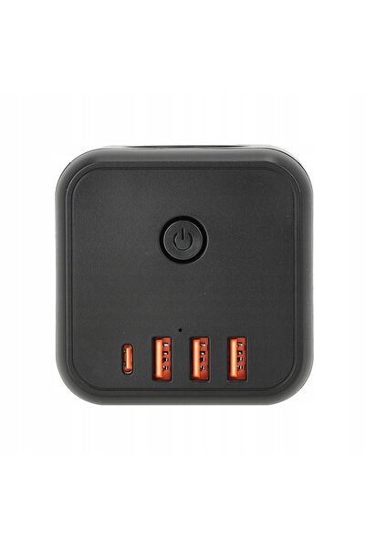 Kobi Priză electrică multiplă cu 3 porturi USB. Am mutat. + 4x USB negru
