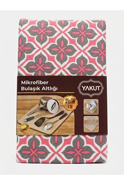 YAKUT Patterned Microfiber Dish Drying Mat Countertop Dish Mat 38X50