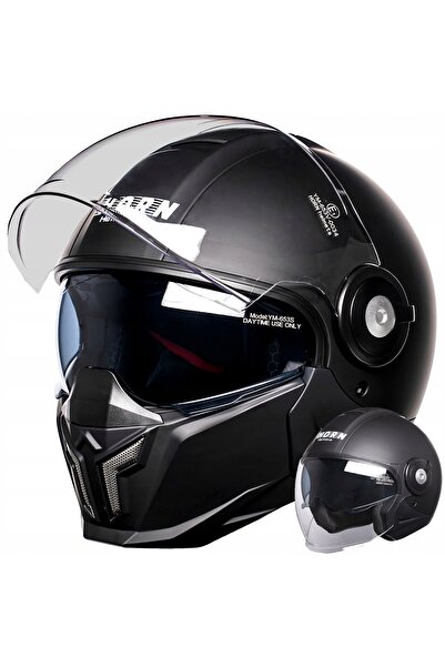 HORN Casca moto Space S 55-56 4 în 1, vizor blendă anti-ceață, cu spațiu pent...