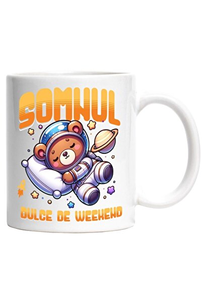 INOVATIX Cana alba personalizata,Urs De Plus Maro So MNul Dulce De Weekend In...