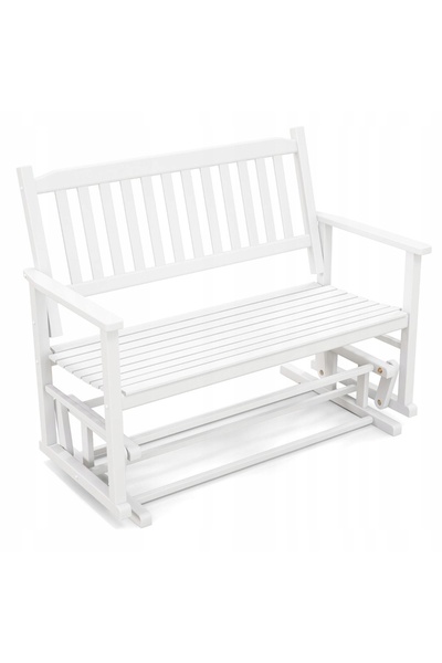 COSTWAY Bancă de grădină dublă din lemn Wobble 126 x 68 x 100 cm