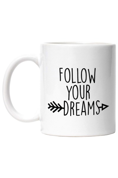 INOVATIX Cana alba personalizata,o sageata siFollow your dreams urmeaza-ti vi...