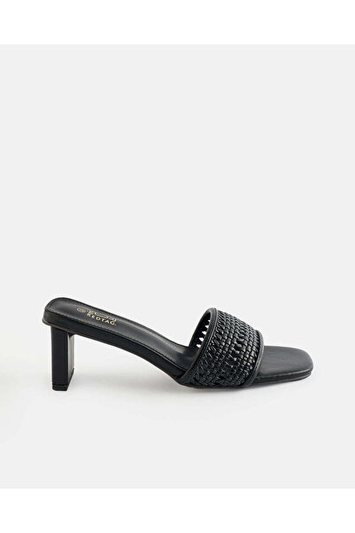 REDTAG Girls Black Weaved Upper Heels