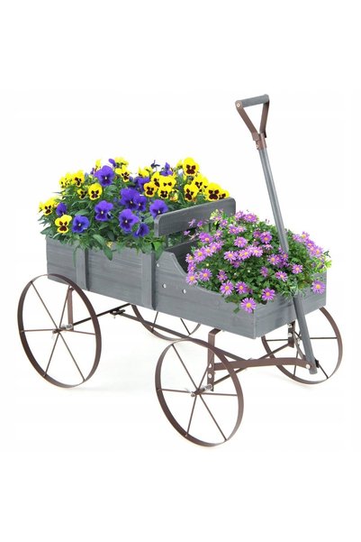 COSTWAY Ghiveci de grădină Gri Carriage Jardinieră