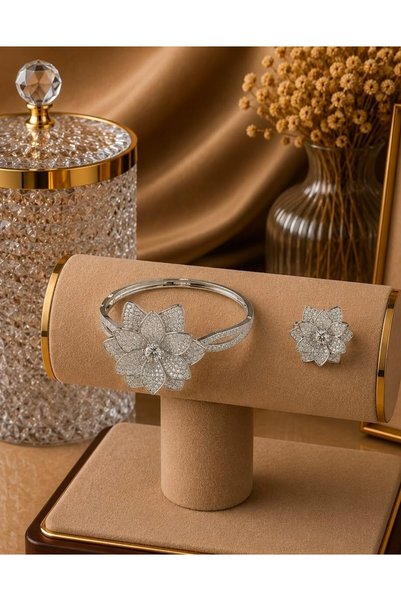 WASL ALKHAIR Luxury Zircon Stone Studded Bangle and Ring Set for Women |   Wo...