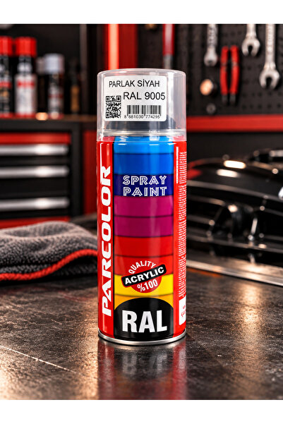 PARCOLOR Parlak Siyah Sprey Boya – Çok Amaçlı Boya – Hızlı Kuruyan – Metal, P...