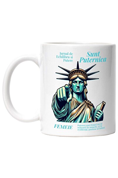INOVATIX Personalized white mug, Statue of Liberty Women, I am Strong, INOVAT...