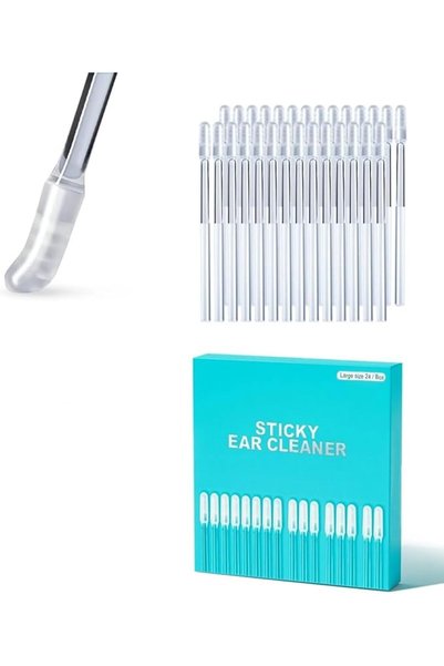 KASTWAVE 24 Pcs Earwax Removal Adhesive Swabs, Ear Cleaning Tool - Profession...