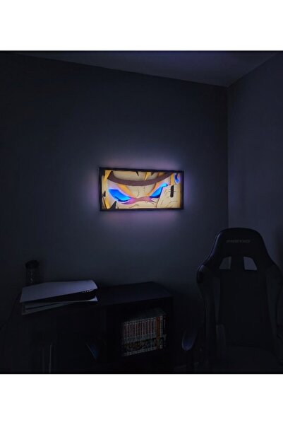 lstri 3D Anime Zenitsu Agatsuma' kağıt oyma Genç gece lambası ev dekorasyon için LED ışık kutu Hediye Kumandalı