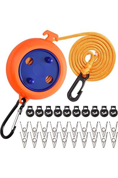 Generic Brand Sârmă de rufe retractabilă pentru camping, grădină, hotel, 10 m