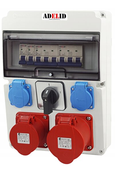 ADELID Distribuitor de siguranță pentru șantier 2x32A 5P 230V WYŁ 0-1