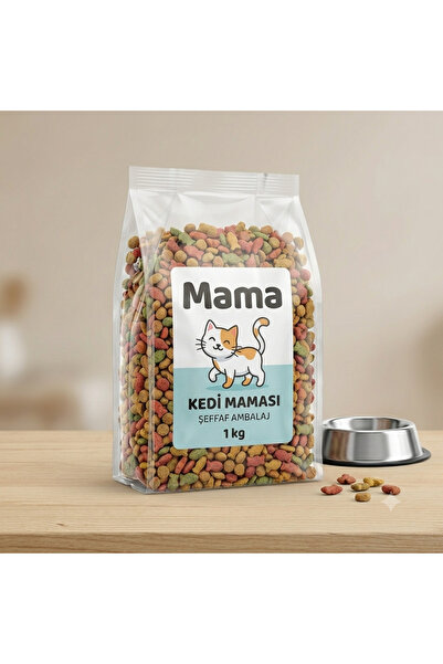 MOTTO Kedi Maması 1 kg - Şeffaf Kilitli Ambalaj Taze Kuru Mama
