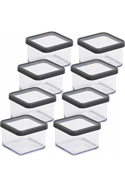 Rotho SET 8x RECIPiente ORGANIZATOARE PENTRU ALIMENTE SĂPUNATE 0,5L GRAFIT LOFT
