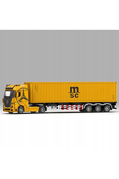 Pan i Pani Gadżet MERCEDES-BENZ CAMION REMORCĂ MSC GALBEN PENTRU JOACĂ 1:24