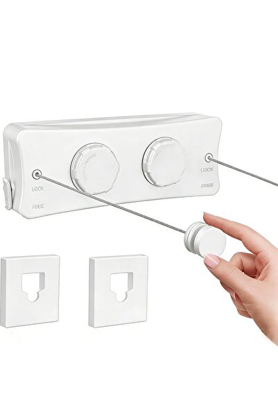 Generic Brand Uscător de rufe retractabil de 5.1m, din oțel inoxidabil, pentr...