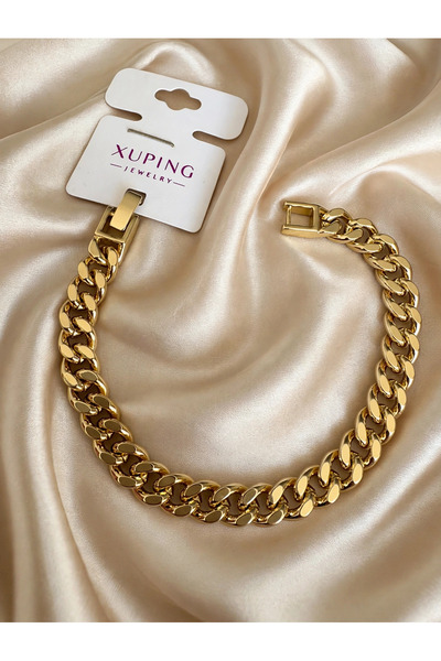 XP Xuping JEWELRY 14 ayar altın kaplama gurmet kadın çelik bileklik suya daya...