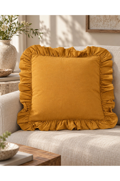 Modern Boho Tasarım Fırfırlı Dekoratif Yastık Kılıfı