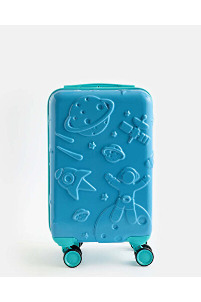 REDTAG Boys Blue Space Print 18-Inch Trolley Bag