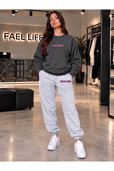 FAEL LİFE Φούτερ και Φόρμα Storm WATCH με στάμπα, Oversize Premium ΣΕΤ