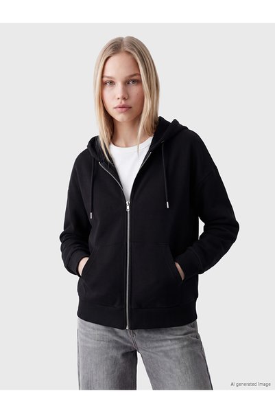 LC Waikiki Timeless Clothing & Timeless Choices Hooded Loose Fit Women's Zipp...