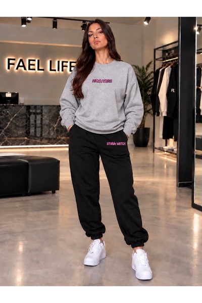 FAEL LİFE Φούτερ και Φόρμα Storm WATCH με στάμπα, Oversize Premium ΣΕΤ
