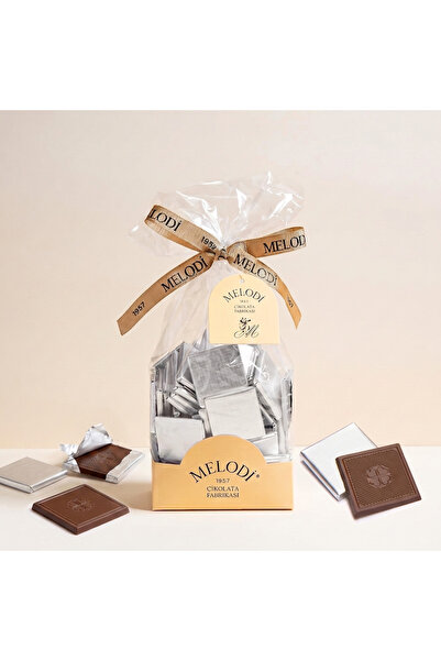 Melodi Çikolata Gümüş Yaldızlı Sütlü Madlen 500g
