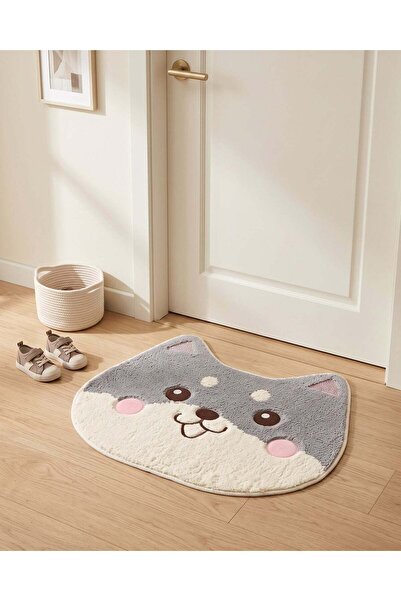 REDTAG Grey Cat Shaped Kids Door Mat