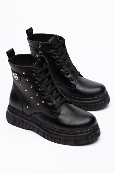 M Miss dark moda Women's Troklu Mc Accessory Lace-Up and Zippered 002 Non-Sli...