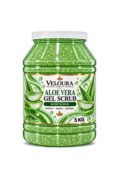 Veluora ALOE VERA GEL SCRUB 5KG – SOOTHING & REFRESHING EXFOLIATING BODY SCRUB FOR HANDS, FEET & BODY