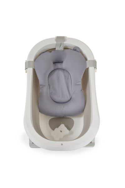 Moni Cadita bebelusi pliabila Set baie 3 piese Palma Grey, covoras si burete, 0 luni+, antiderapanta